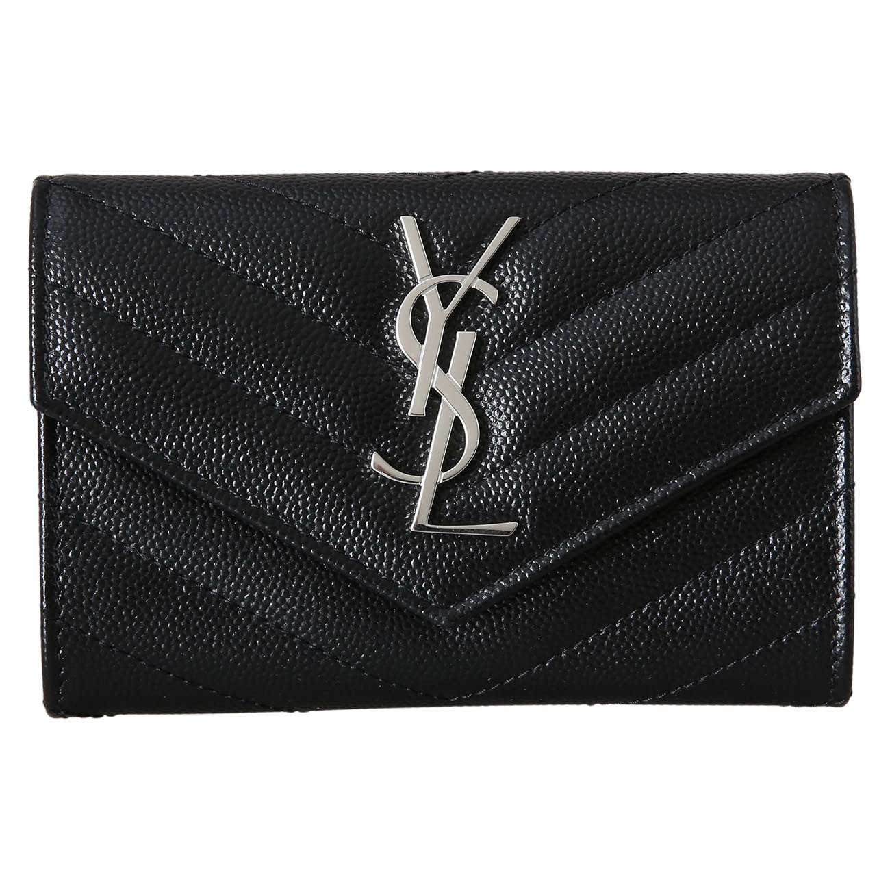 Yves Saint Laurent(USED)생로랑 414404 마틀라세 스몰 엔벨로프 지갑 은장